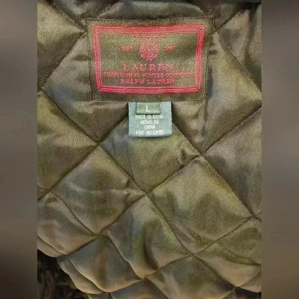 WOMENS LAUREN RALPH LAUREN BLACK VELVET SILK HOODED COAT PARKA LARGE - Picture 11 of 13